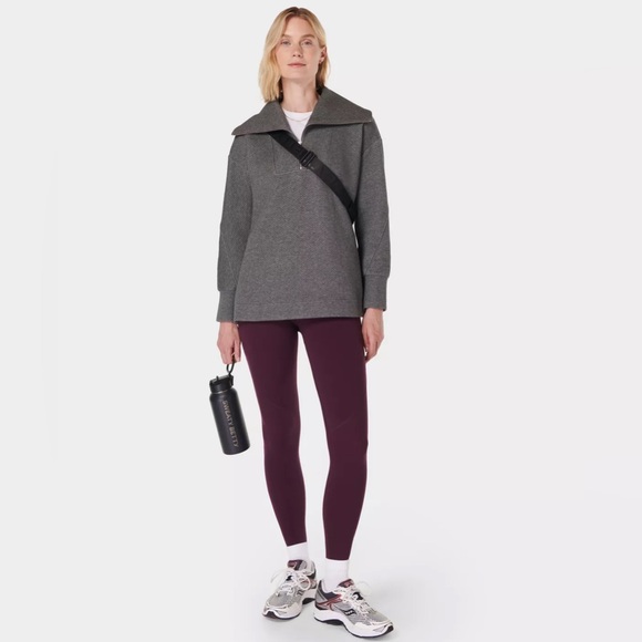Sweaty Betty Radiant Half Zip Sweatshirt in Charcoal Grey Marl Size L - Picture 6 of 7